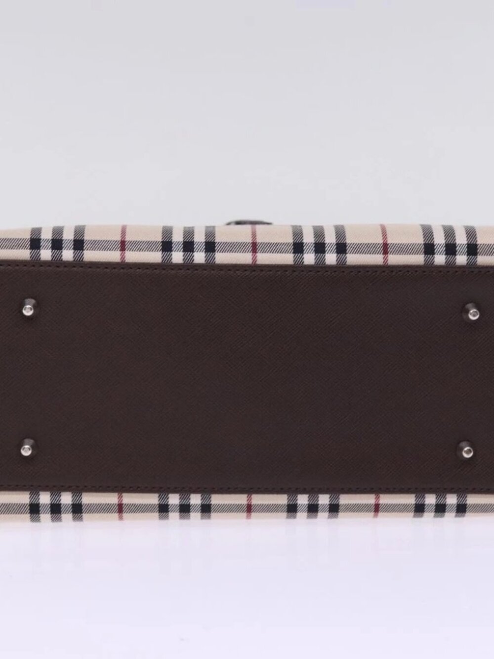 BURBERRY Nova Check Hand Bag Nylon Canvas Beige Auth - Picture 5 of 16